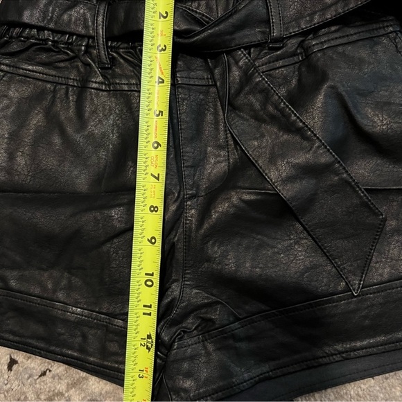 BDG Urban Outfitters High Waist Black Faux Leather Paperbag Shorts - Picture 8 of 8